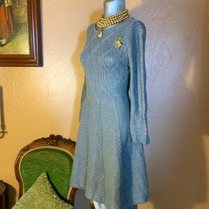 NWT Eliza J. Cable Knit Fit & Flate Sweater Dress.  Sz L